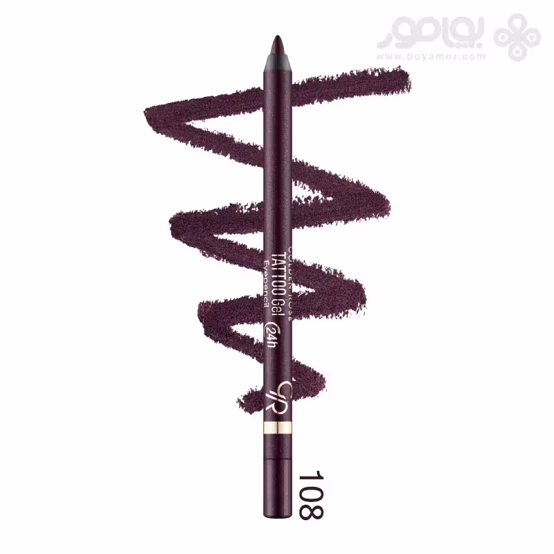 مداد چشم ضد آب گلدن رز مدل TATTOO GEL شماره 108 رنگ بادمجانی