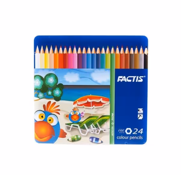 مداد رنگی فکتیس 24 رنگ factis فلزی کد stcp1004
