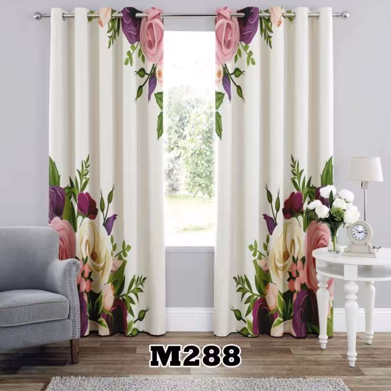 پرده سه بعدی طرح گل