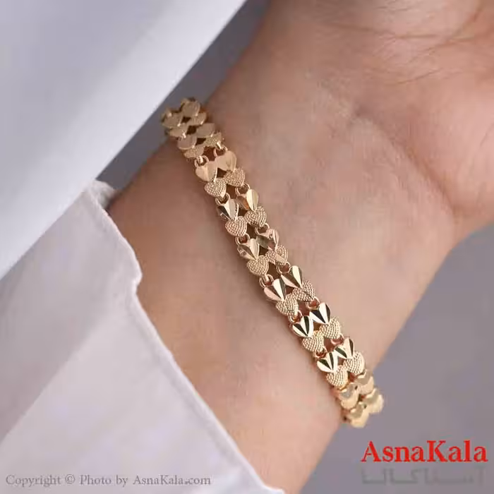 دستبند برنجی زنانه طلایی  کد dsb181432w