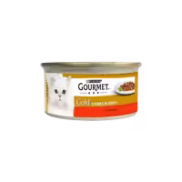 کنسرو گربه تکه ای با طعم گوشت برند Gourmet گورمت 85 گرمی