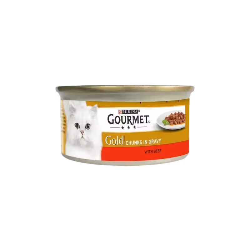 کنسرو گربه تکه ای با طعم گوشت برند Gourmet گورمت 85 گرمی