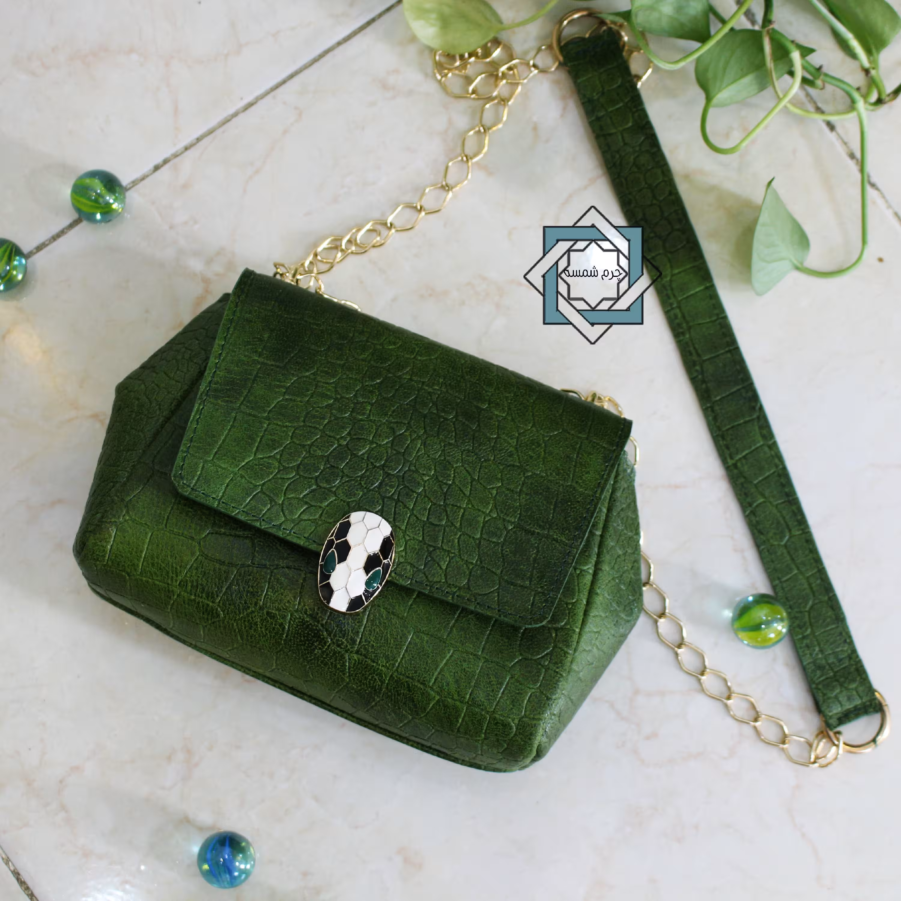 کیف زنانه مجلسی چرم طبیعی  کد 520
