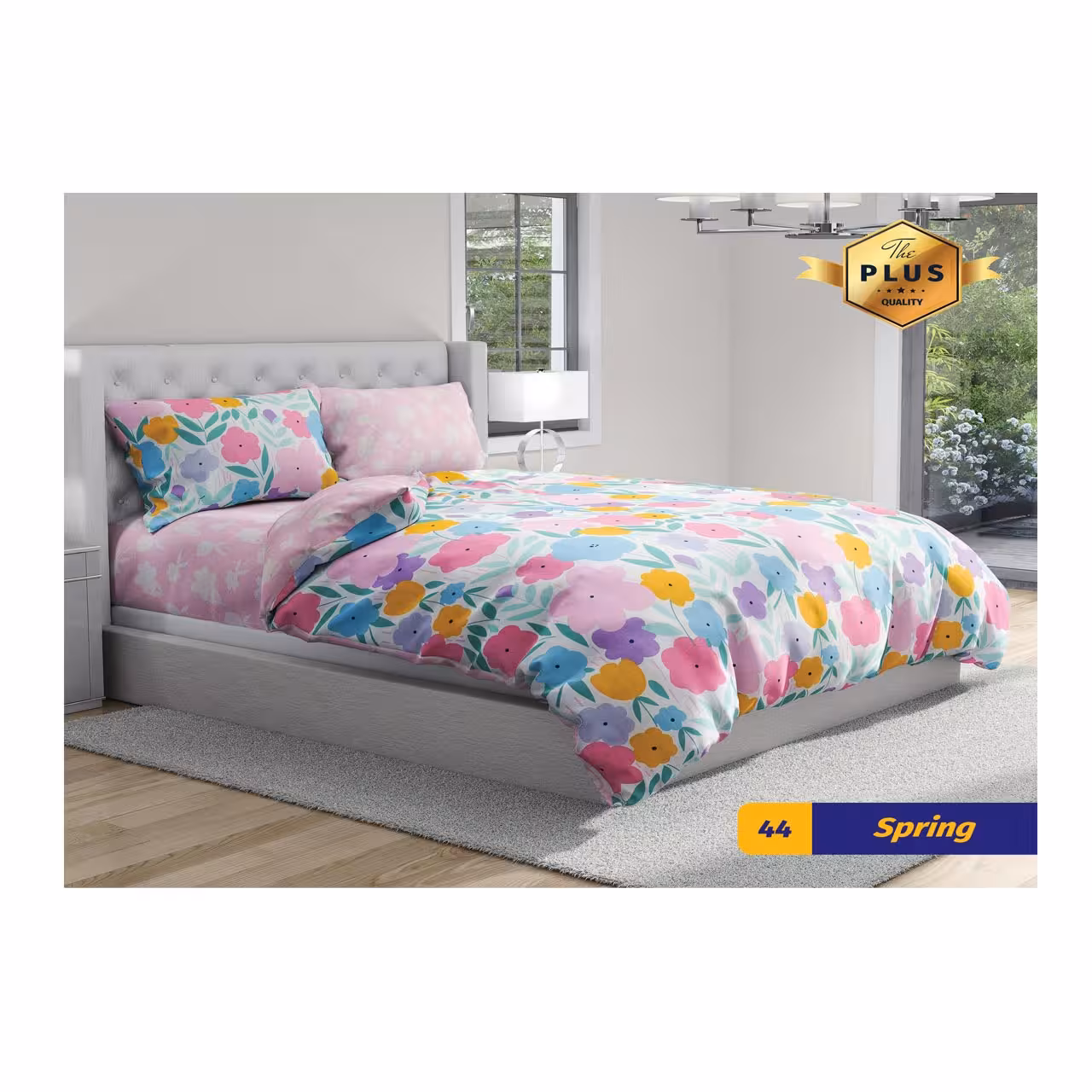 سرویس روتختی یک نفره کارینا مدل ساتین پنبه 4 تکه کد 44