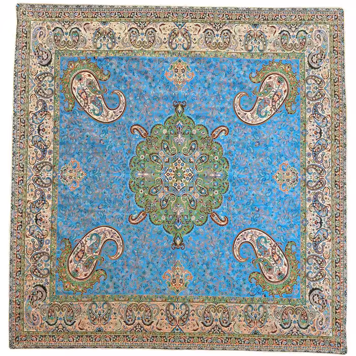 رومیزی مربع ترمه ابریشم کد TRM180