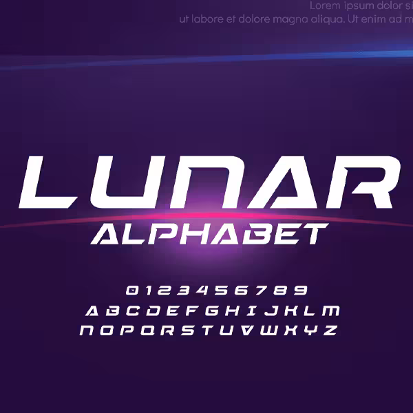 دانلود فونت انگلیسی لایه باز Lunar با فرمت EPS برای ایلاستریتور