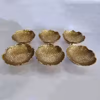 ست پیاله آجیل خوری برنجی هندی مناسب هفت سین ارتفاع 4 قطر 10 سانتی متر کد 110363