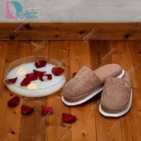 دمپایی حوله ای طرح کرالیچ رنگ نسکافه ای