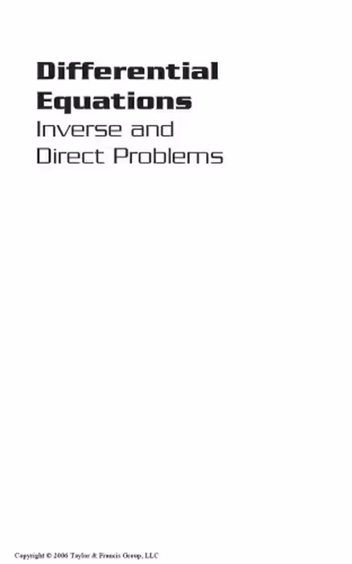 خرید و دانلود نسخه کامل کتاب Differential equations: inverse and direct problems