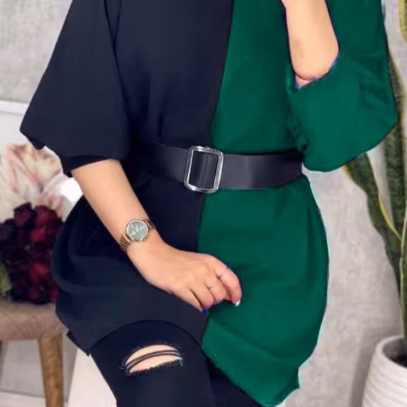 مانتو دو رنگ کد تت