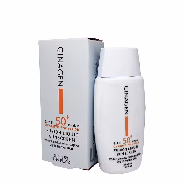 کرم ضدآفتاب بی رنگ ژیناژن Spf50 مناسب پوست خشک و نرمال حجم 50 میلی لیتر