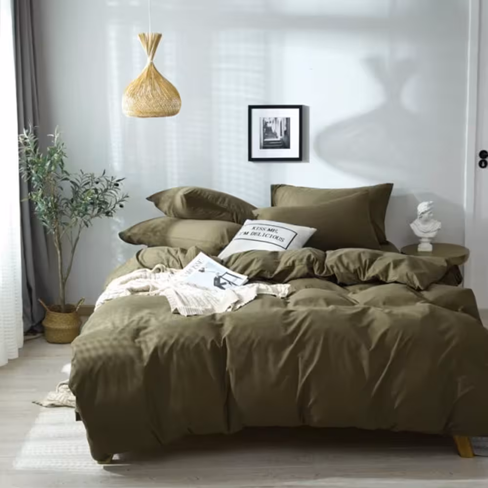 سرویس روتختی کاوری چیداری زیتونی دو نفره چهار تکه