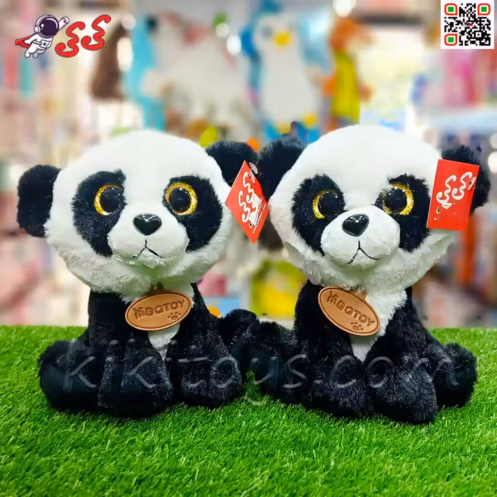 عروسک پاندا نشسته چشم تیله ای اسباب بازی Panda polish doll 60036