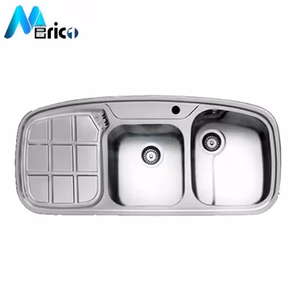 سینک اخوان کد 6cr توکار دو لگنه