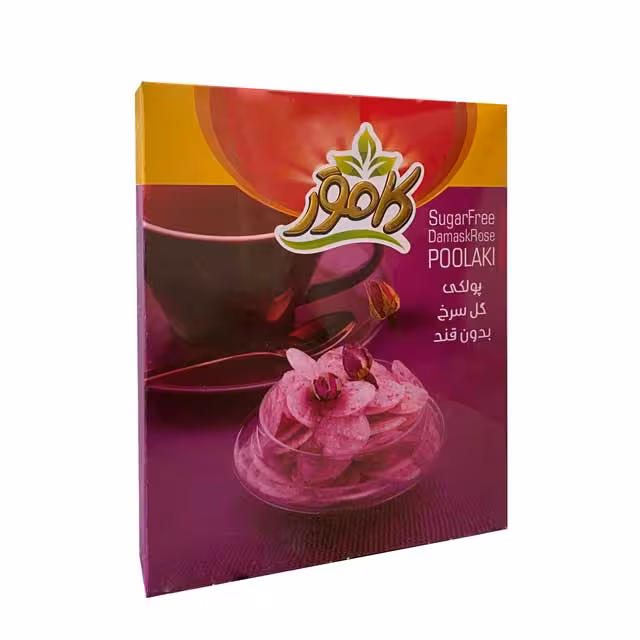پولکی بدون قند گل سرخ کامور 150 گرمی