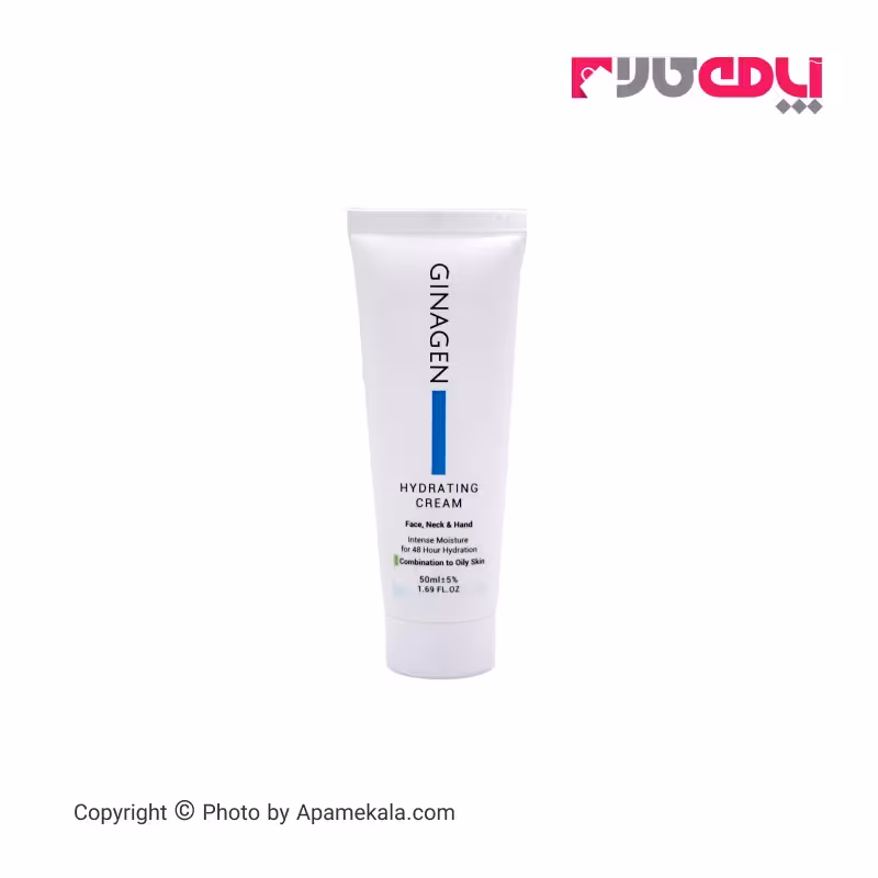 کرم مرطوب کننده و آبرسان پوست مختلط تا چرب ژیناژن ginagen حجم 50 میل