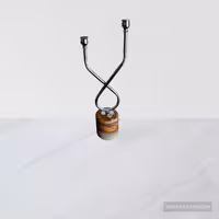 شمعدان سنگی فلزی طلایی فروغ طرح لا