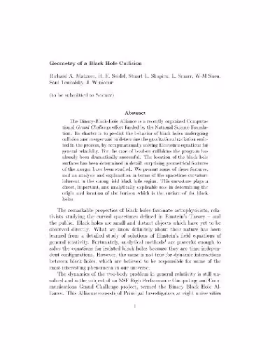 خرید و دانلود نسخه کامل کتاب Geometry of a black hole collision (Science paper draft)