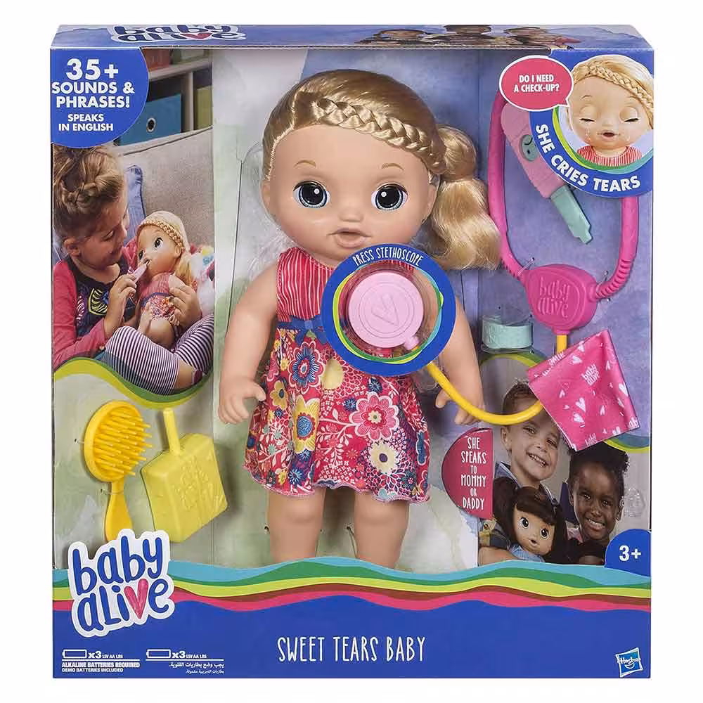 عروسک بیبی الایو گریان Baby Alive Sweet Tears Baby Blonde Doll Set