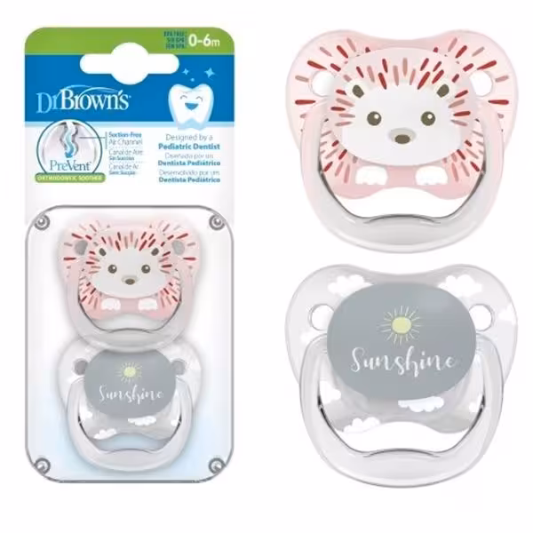 پستانک ارتودنسی 0-6 جوجه تيغي و خورشيد دکتر برانرز drbrowns  pv12014-spx