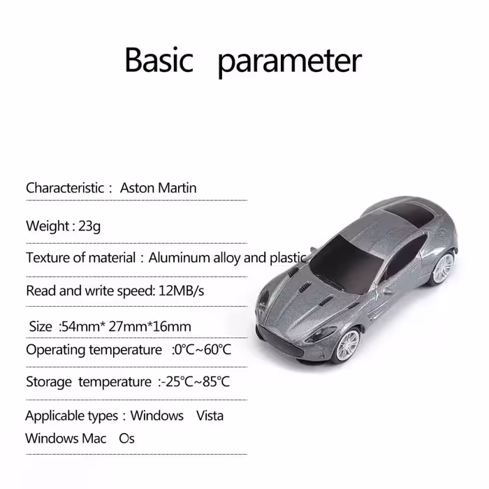 فلش مموری پرلیت یو اس بی طرح ماشین آستون مارتین کد U-82 ظرفیت 32 گیگابایت