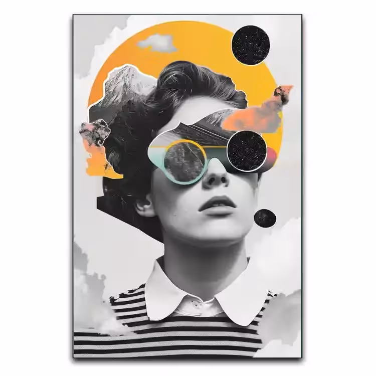 تابلو طرح کولاژ هنری مفهومی