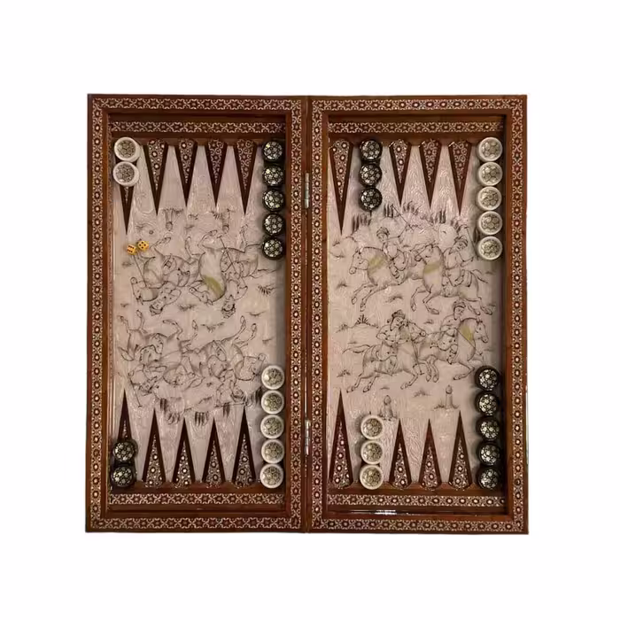 تخته نرد خاتم چوگان لبه گرد کد 4766