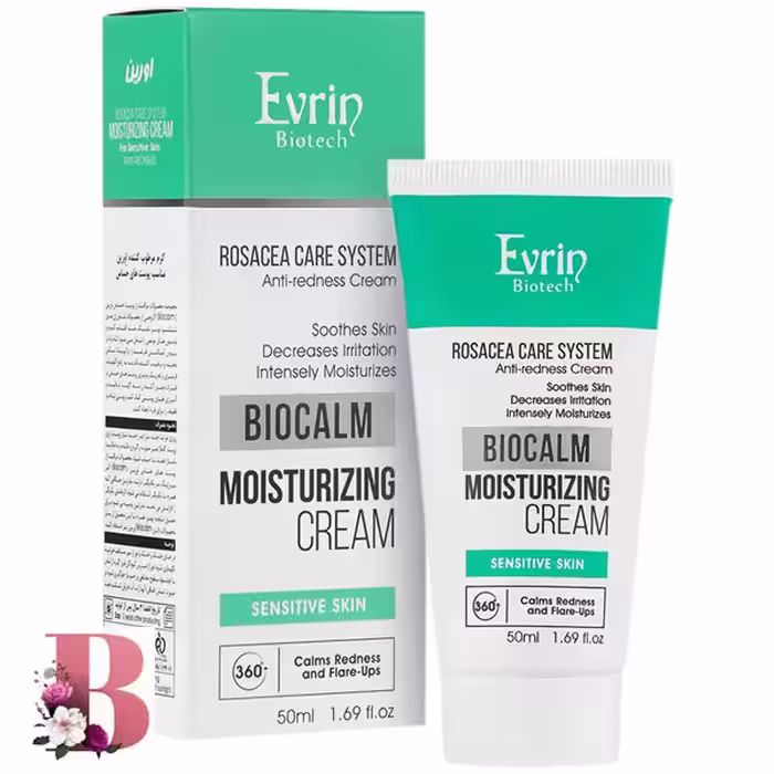 کرم مرطوب کننده بایوکالم اورین مناسب پوست حساس 50 میلی لیتر | Evrin Biocalm Moisturizing Cream 50ml