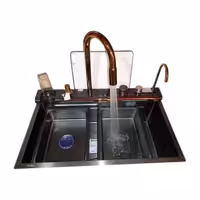 سینک پیانویی 7 کلید برند Huadiao رنگ رز گلد