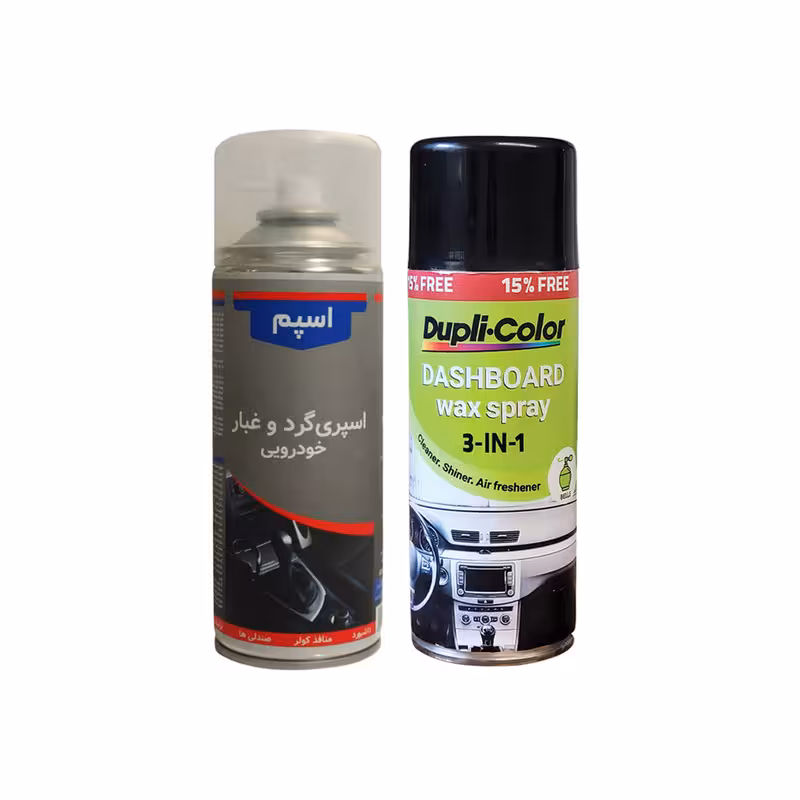 اسپری پاک کننده گردوغبار و پولیش و خوشبوکننده داشبورد دوپلی کالر مدل رایحه عطر BELLE حجم 400 میلی لیتر مجموعه 2 عددی