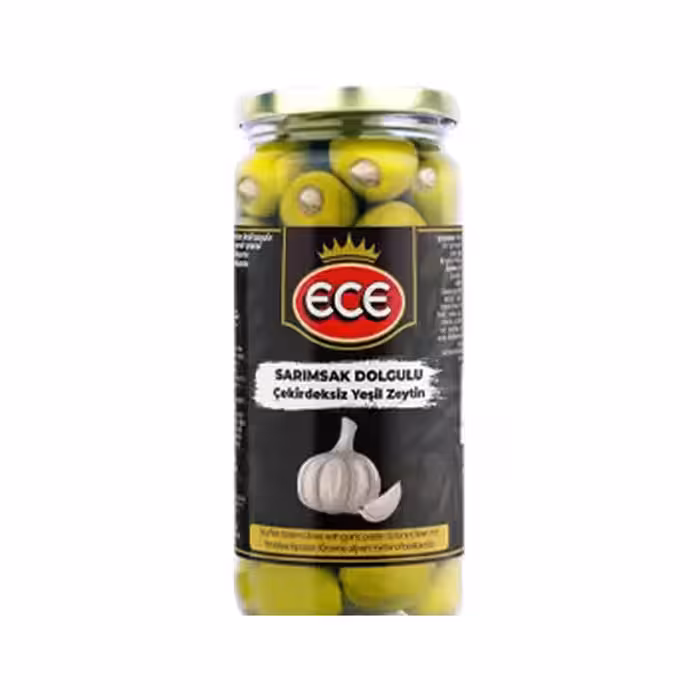 زیتون سبز پر شده با خمیر سیر 470 گرم ای سی ای ECE