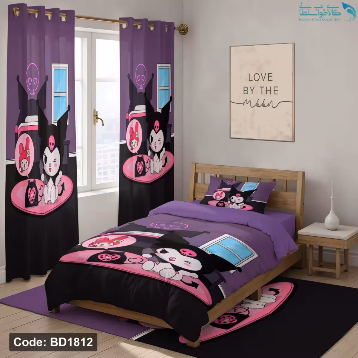 روتختی طرح اتاق کرومی یکنفره کد BD1812