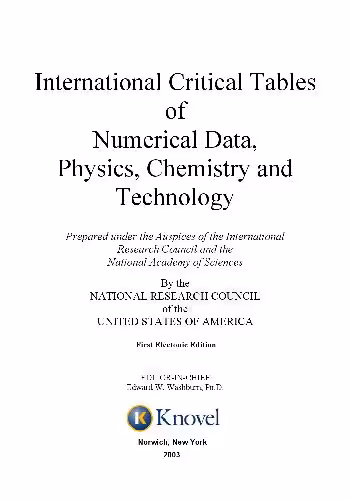 خرید و دانلود نسخه کامل کتاب International Critical Tables of Numerical Data, Physics, Chemistry and Technology