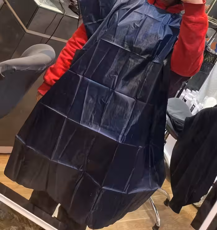 پیش بند پشت نقره ای رنگی سایز بزرگ پیشبند ناخن کار