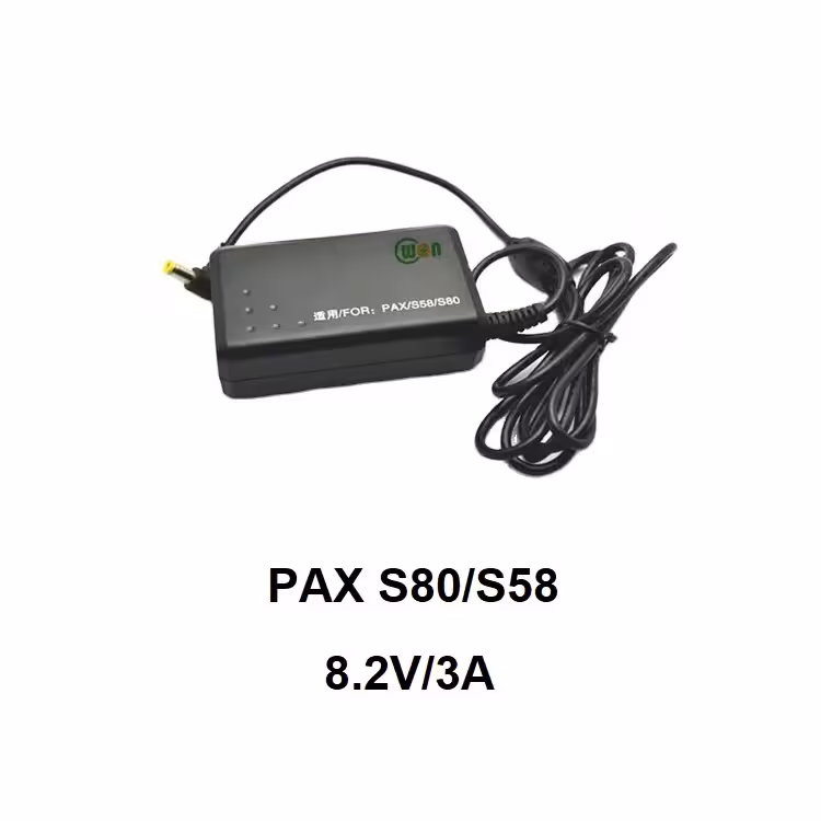 شارژر دستگاه کارتخوان پکس Pax S80/S58 فیش و سوکت گرد سایز 2.5*5.5
