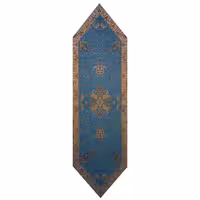 رومیزی رانر ترمه ابریشم  کد TRRA45  نفیس  رنگ آبی  آستر آبی