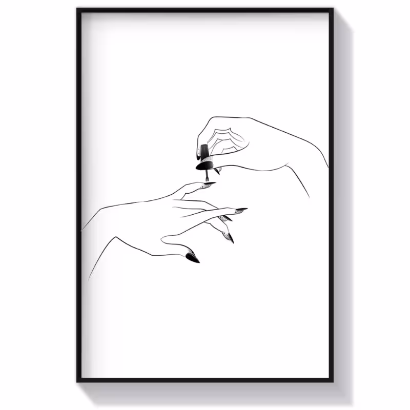 تابلو دکوراتیو مینیمال طرح دست لاک زده دخترانه