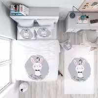 ست فرش و روتختی دستیکور مدل خرگوش B