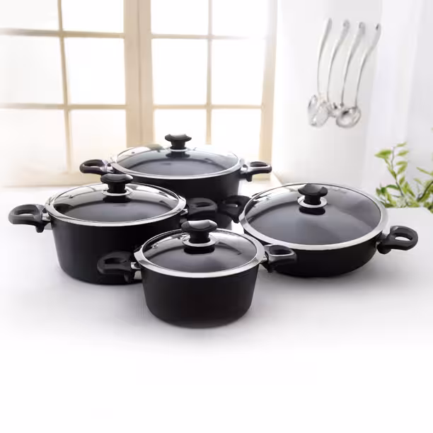 سرویس قابلمه سوپرهاردآنادایزد کارال مدل لارما درب پیرکس-استیل (8.5 پارچه)