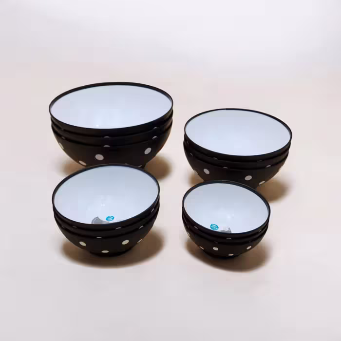 کاسه پلاستیکی مدل Spotty bowl برند هوبی لایف ترکیه در 4 سایز مختلف _ رنگ سفید و مشکی
