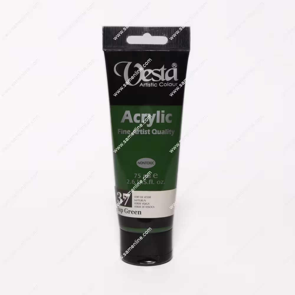 رنگ اکریلیک تک رنگ وستا 75 میلی لیتری کد Sap Green 37