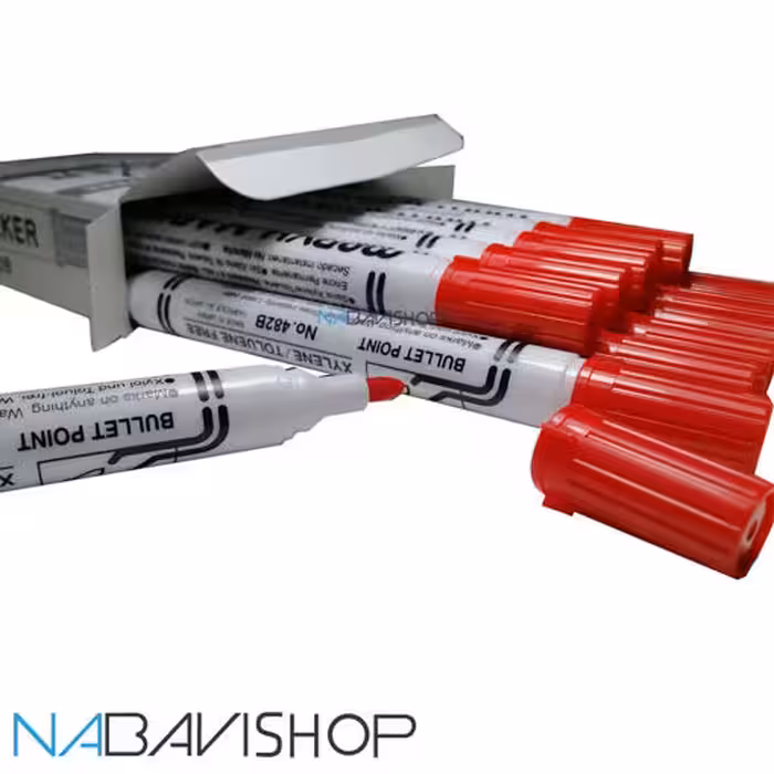 ماژیک معمولی یوشیدا مدل رنگ قرمز بسته 12 عددی