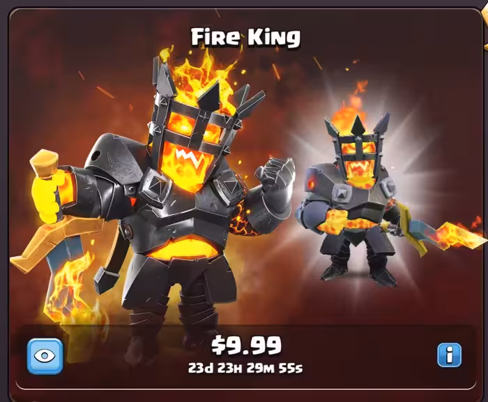 اسکین پادشاه اتش کلش اف کلنز 9.99$