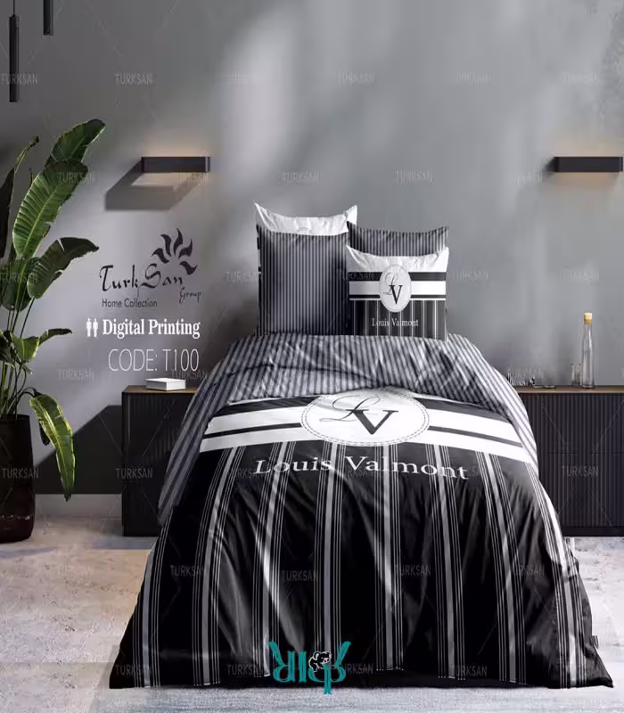 روتختی طوسی راه راه دونفره کد T100
