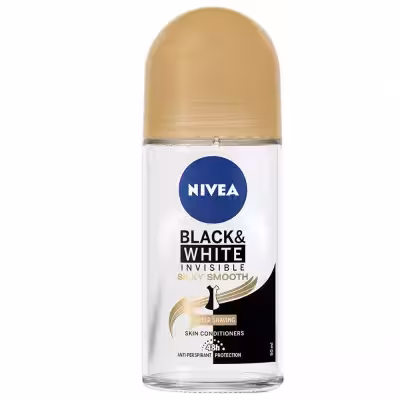 رول ضد تعریق زنانه نیوآ مدل Black White Invisible silky smooth حجم 50 میل
