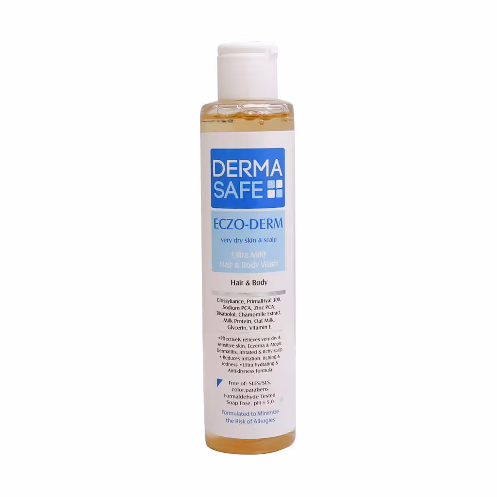 شامپو سر و بدن اگزودرم پوست بسیار خشک 200 میلی لیتر درماسیف Derma Safe