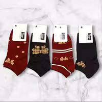 جوراب کارت سفید پاپیون قلب زرشکی و مشکی