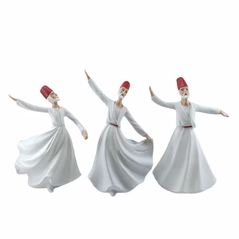 مجسمه رقص سماع سفید مجموعه 3 عددی