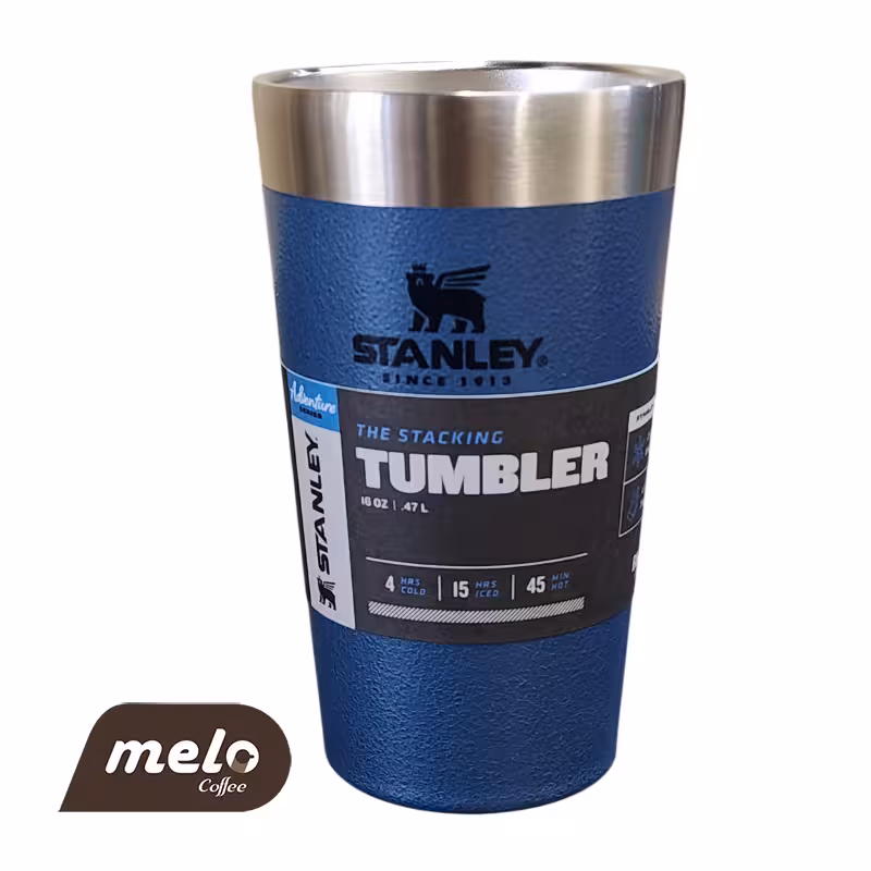 لیوان استنلی 470میل Stacking آبی بدون درب