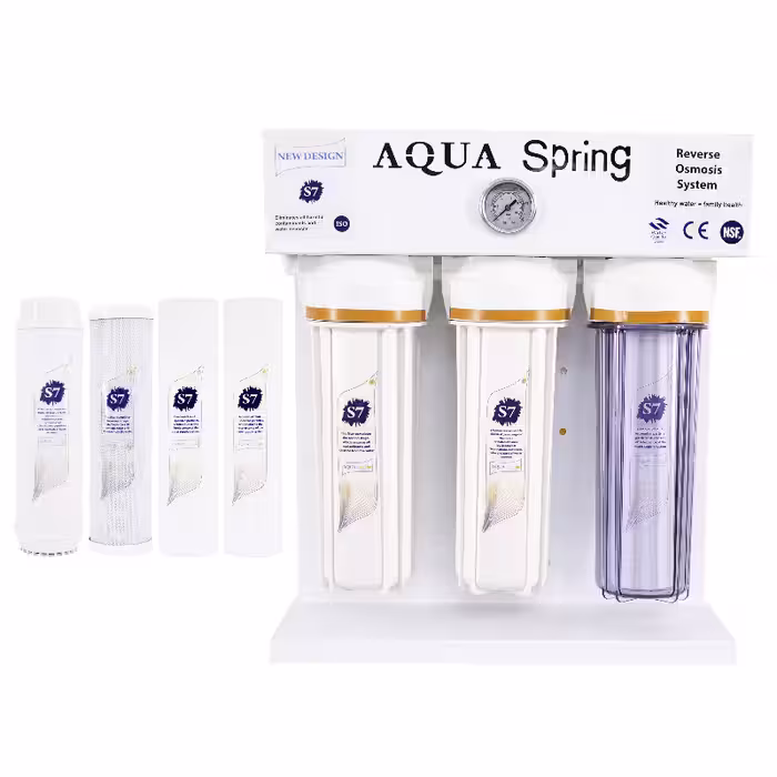 دستگاه تصفیه کننده آب آکوآ اسپرینگ مدل RO-S7-WZ 7077 به همراه فیلتر مجموعه 4 عددی